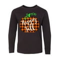 thumbnail image 1 of Inktastic Happy Fall Plaid Pumpkin Long Sleeve Youth T-Shirt, 1 of 5