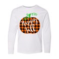 thumbnail image 1 of Inktastic Happy Fall Plaid Pumpkin Long Sleeve Youth T-Shirt, 1 of 5