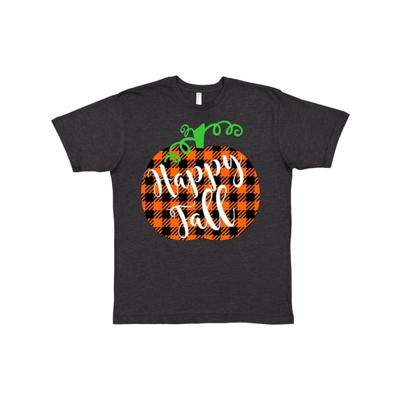 Inktastic Happy Fall Plaid Pumpkin T-Shirt