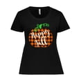 thumbnail image 1 of Inktastic Happy Fall Plaid Pumpkin Women's Plus Size T-Shirt, 1 of 5