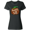 thumbnail image 1 of Inktastic Happy Fall Plaid Pumpkin Women's T-Shirt, 1 of 5