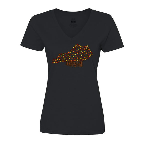Inktastic Happy Fall Y'all Kentucky Women's V-Neck T-Shirt