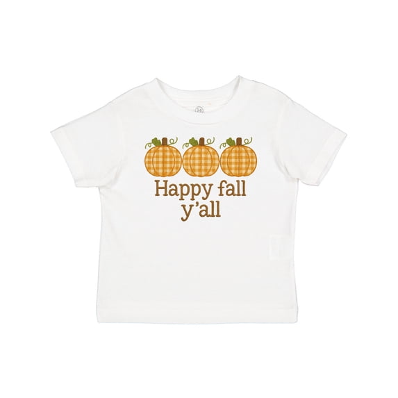 Inktastic Happy Fall Y'all Plaid Pumpkins Autumn Boys or Girls Baby T-Shirt