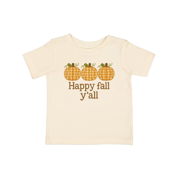 Inktastic Happy Fall Y'all Plaid Pumpkins Autumn Boys or Girls Baby T-Shirt