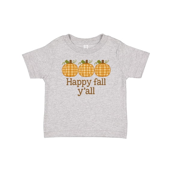 Inktastic Happy Fall Y'all Plaid Pumpkins Autumn Boys or Girls Baby T-Shirt