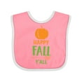 thumbnail image 1 of Inktastic Happy Fall Y'all, Pumpkin, Arrow, Fall, Autumn Boys or Girls Baby Bib, 1 of 4
