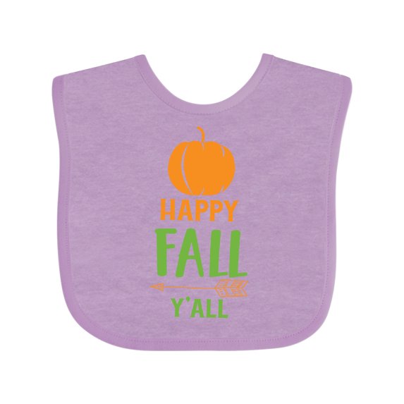 Inktastic Happy Fall Y'all, Pumpkin, Arrow, Fall, Autumn Boys or Girls Baby Bib