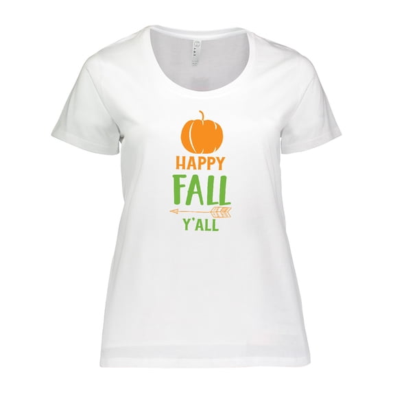 Inktastic Happy Fall Y'all, Pumpkin, Arrow, Fall, Autumn Women's Plus Size T-Shirt
