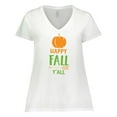 thumbnail image 1 of Inktastic Happy Fall Y'all, Pumpkin, Arrow, Fall, Autumn Women's Plus Size V-Neck T-Shirt, 1 of 5