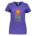 thumbnail image 1 of Inktastic Happy Fall Y'all, Pumpkin, Arrow, Fall, Autumn Women's V-Neck T-Shirt, 1 of 5