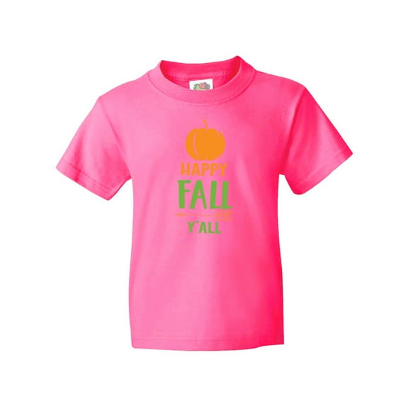 Inktastic Happy Fall Y'all, Pumpkin, Arrow, Fall, Autumn Youth T-Shirt