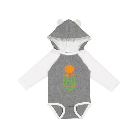 Inktastic Happy Fall Y'all, Pumpkin, Arrow - Orange Green Boys or Girls Long Sleeve Baby Bodysuit