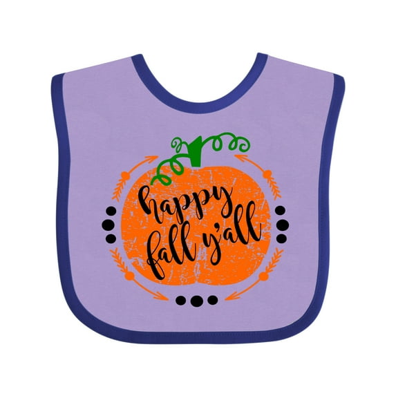 Inktastic Happy Fall Y'all Pumpkin Boys or Girls Baby Bib