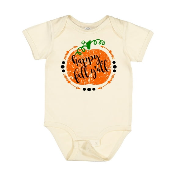 Inktastic Happy Fall Y'all Pumpkin Boys or Girls Baby Bodysuit