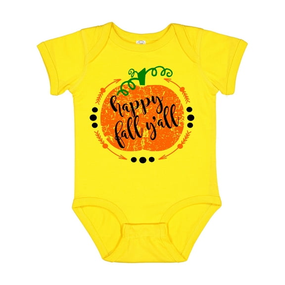 Inktastic Happy Fall Y'all Pumpkin Boys or Girls Baby Bodysuit