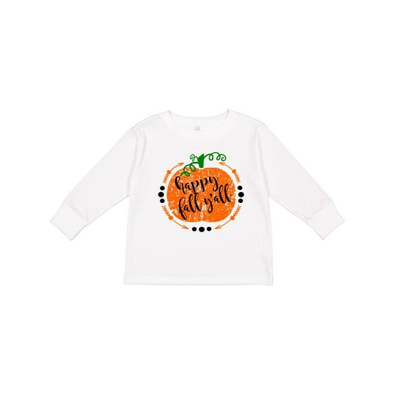 Inktastic Happy Fall Y'all Pumpkin Boys or Girls Long Sleeve Toddler T-Shirt