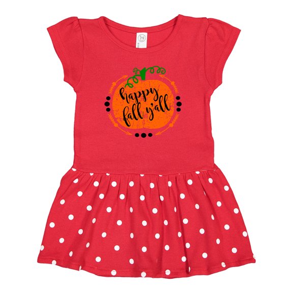 Inktastic Happy Fall Y'all Pumpkin Gift Baby Girl Dress