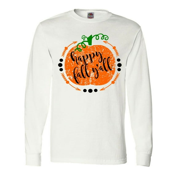 Inktastic Happy Fall Y'all Pumpkin Long Sleeve T-Shirt
