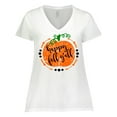 thumbnail image 1 of Inktastic Happy Fall Y'all Pumpkin Women's Plus Size V-Neck T-Shirt, 1 of 5