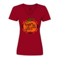 thumbnail image 1 of Inktastic Happy Fall Y'all Pumpkin Women's V-Neck T-Shirt, 1 of 5