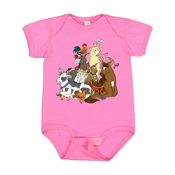 Inktastic Happy Farm Animals Boys or Girls Baby Bodysuit