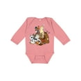 thumbnail image 1 of Inktastic Happy Farm Animals Boys or Girls Long Sleeve Baby Bodysuit, 1 of 5