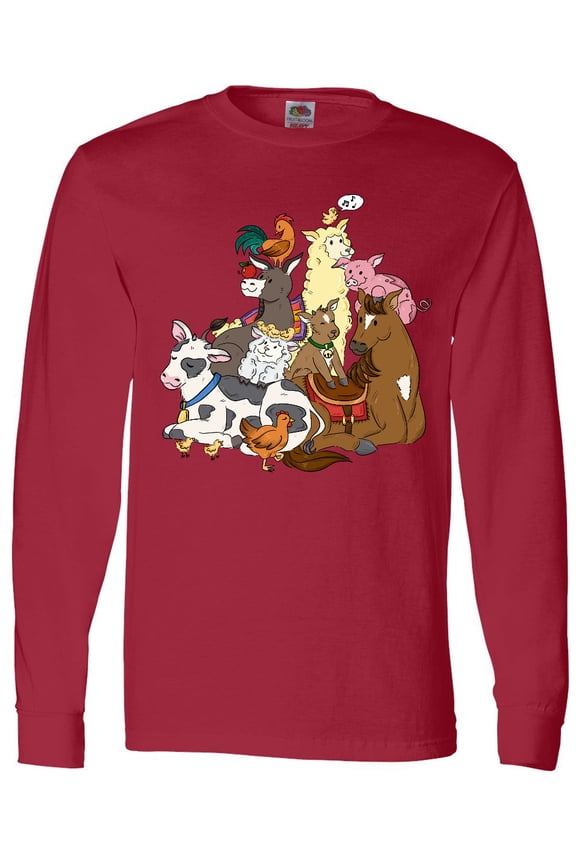 Happy Farm Animals Long Sleeve T-Shirt