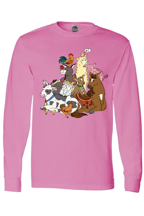 Happy Farm Animals Long Sleeve T-Shirt