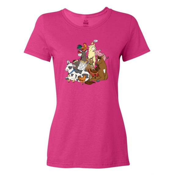 Inktastic Happy Farm Animals Women's T-Shirt