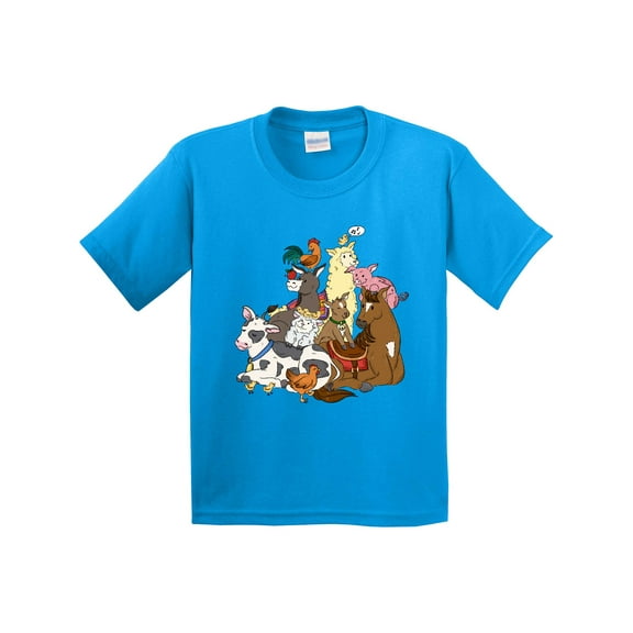 Inktastic Happy Farm Animals Youth T-Shirt
