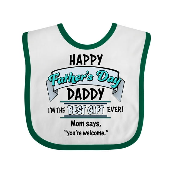 Inktastic Happy Father's Day Best Ever Boys or Girls Baby Bib