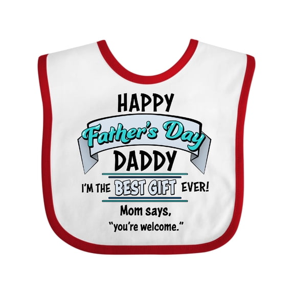 Inktastic Happy Father's Day Best Ever Boys or Girls Baby Bib