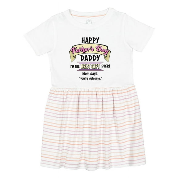 Inktastic Happy Father's Day Best Ever in Pink Girls Toddler Dress