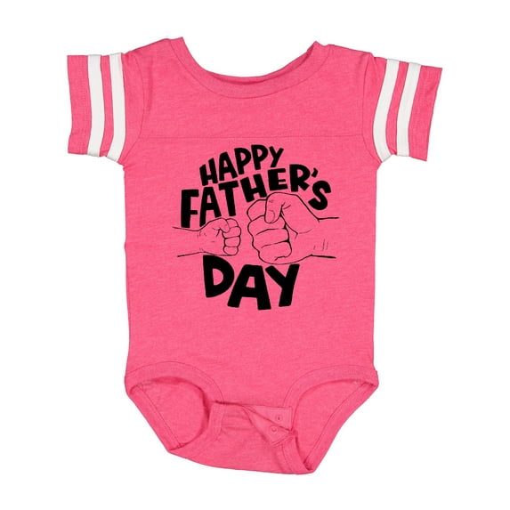 Inktastic Happy Father's Day Parent-Child Fist Bump Boys or Girls Baby Bodysuit