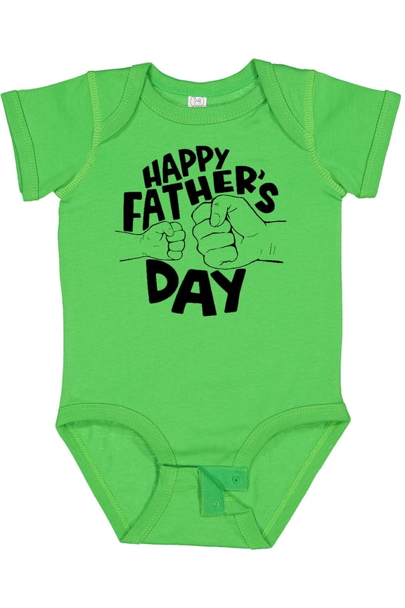 Happy Father's Day Parent-Child Fist Bump Boys or Girls Baby Bodysuit