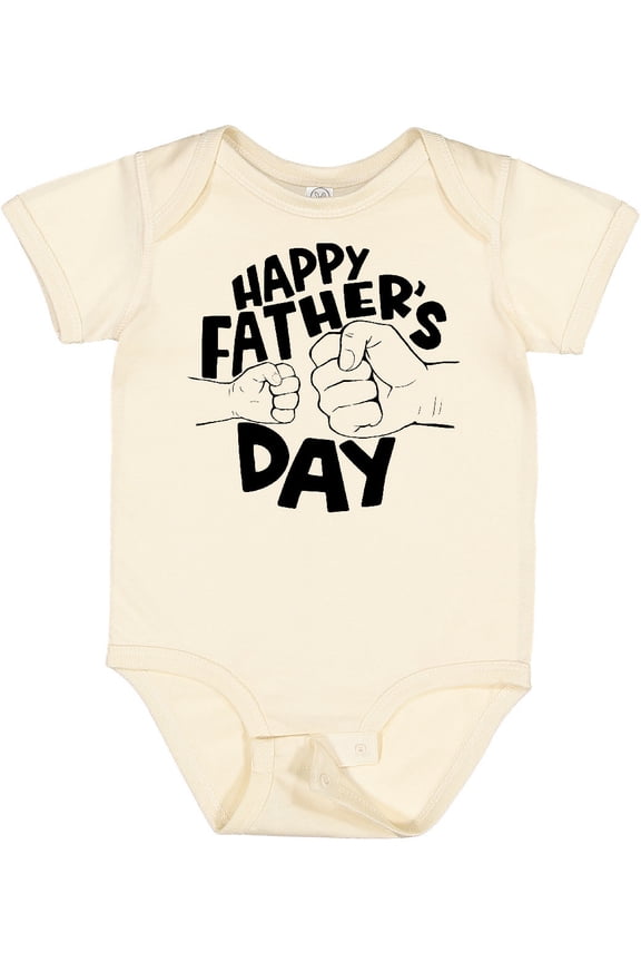 Happy Father's Day Parent-Child Fist Bump Boys or Girls Baby Bodysuit