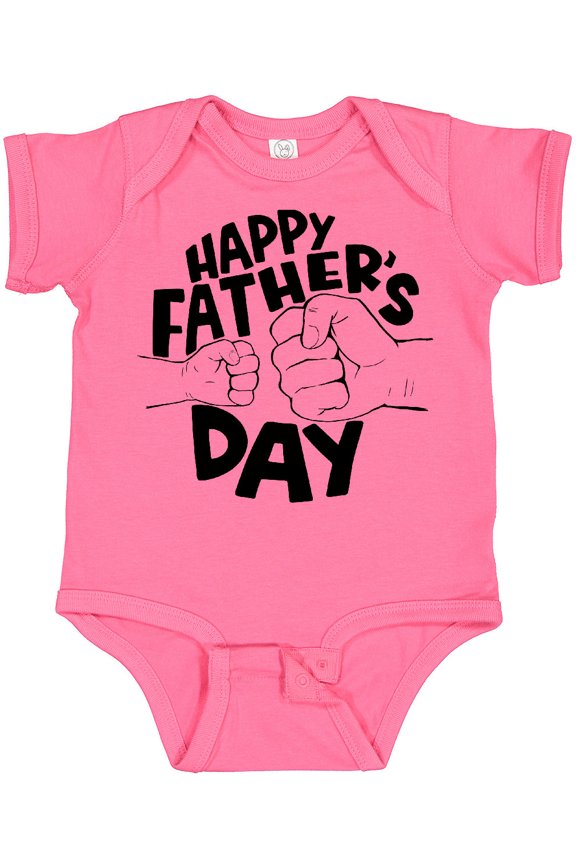 Happy Father's Day Parent-Child Fist Bump Boys or Girls Baby Bodysuit