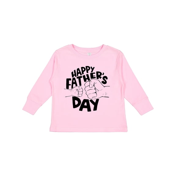 Inktastic Happy Father's Day Parent-Child Fist Bump Boys or Girls Long Sleeve Toddler T-Shirt