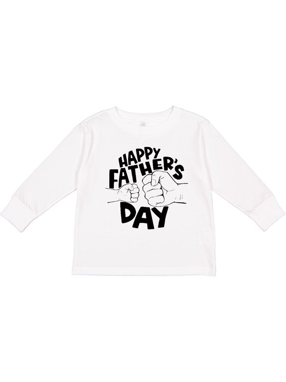 Happy Father's Day Parent-child Fist Bump Boys or Girls Long Sleeve Toddler T-Shirt