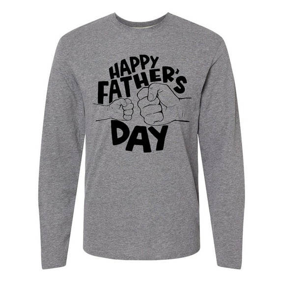 Inktastic Happy Father's Day Parent-Child Fist Bump Long Sleeve T-Shirt