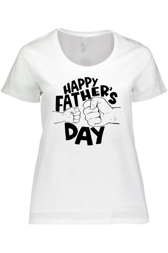 Happy Father's Day Parent-Child Fist Bump Women's Plus Size T-Shirt