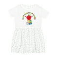 thumbnail image 1 of Inktastic Happy First Day of School Cute Apple with Books Girls Toddler Dress, 1 of 5