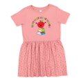 thumbnail image 1 of Inktastic Happy First Day of School Cute Apple with Books Girls Toddler Dress, 1 of 5
