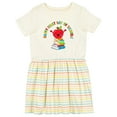 thumbnail image 1 of Inktastic Happy First Day of School Cute Apple with Books Girls Toddler Dress, 1 of 5