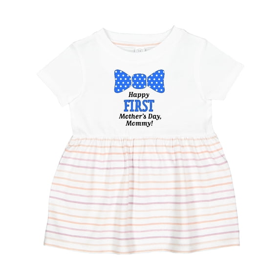 Inktastic Happy First Mother's Day, Mommy Bow Tie Girls Baby Dress