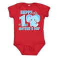 thumbnail image 1 of Inktastic Happy First Mothers Day with Elephant Boys or Girls Baby Bodysuit, 1 of 5