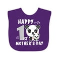 thumbnail image 1 of Inktastic Happy First Mothers Day with Panda Bears Boys or Girls Baby Bib, 1 of 4