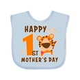 thumbnail image 1 of Inktastic Happy First Mothers Day with Tiger Boys or Girls Baby Bib, 1 of 4