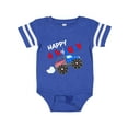 thumbnail image 1 of Inktastic Happy Fourth of July Monster Truck Boys or Girls Baby Bodysuit, 1 of 5