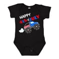 thumbnail image 1 of Inktastic Happy Fourth of July Monster Truck Boys or Girls Baby Bodysuit, 1 of 5